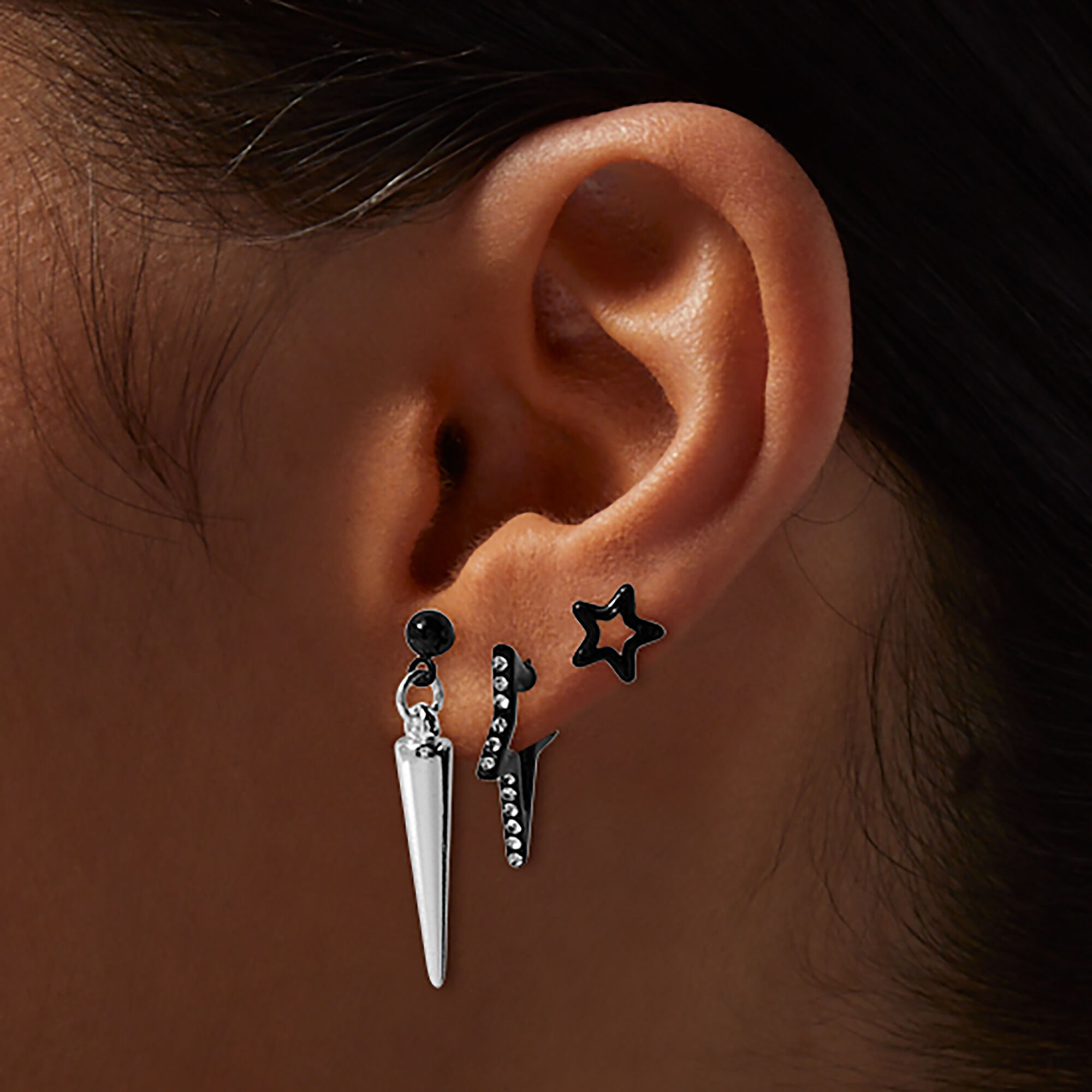 Long spike earrings store