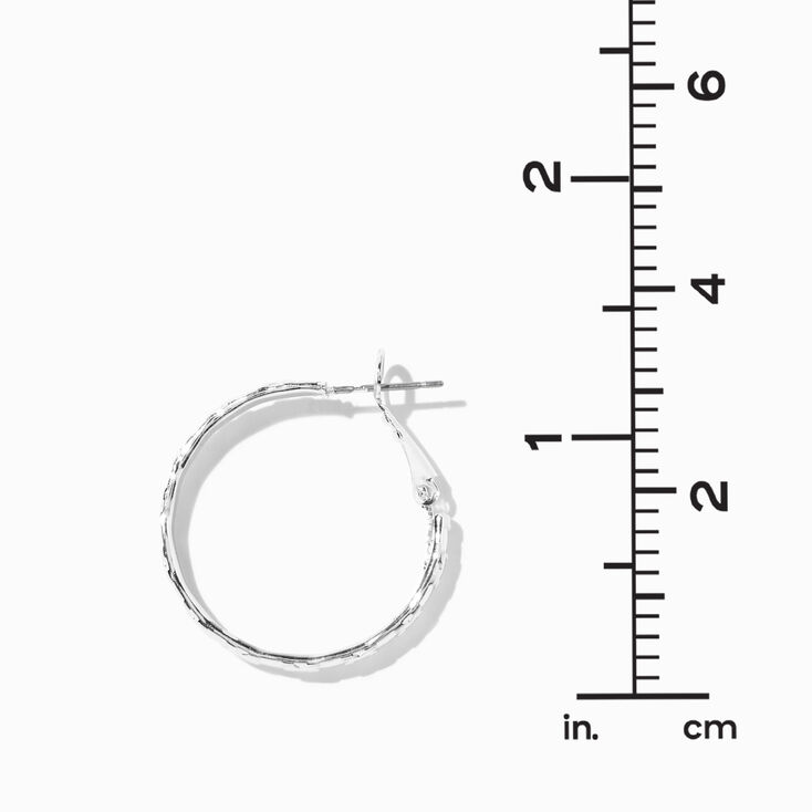 Silver-tone Textured Hoop &amp; Studs Earrings Set - 6 Pack,