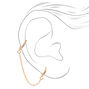Boucle d&rsquo;oreille huggie pour piercing au cartilage reli&eacute;e par une cha&icirc;ne avec strass 10&nbsp;mm couleur dor&eacute;e,
