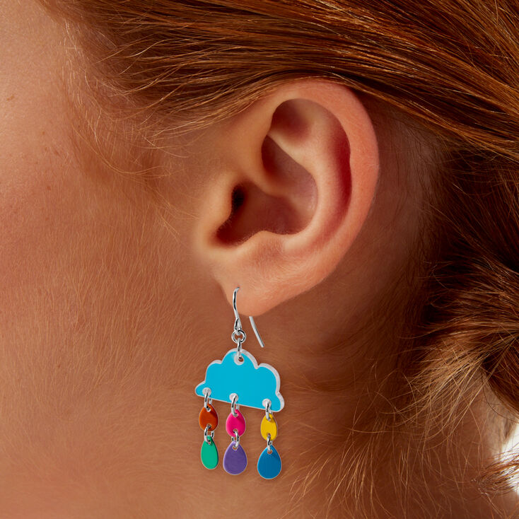 Rainbow Cloud 1&quot; Drop Earrings,