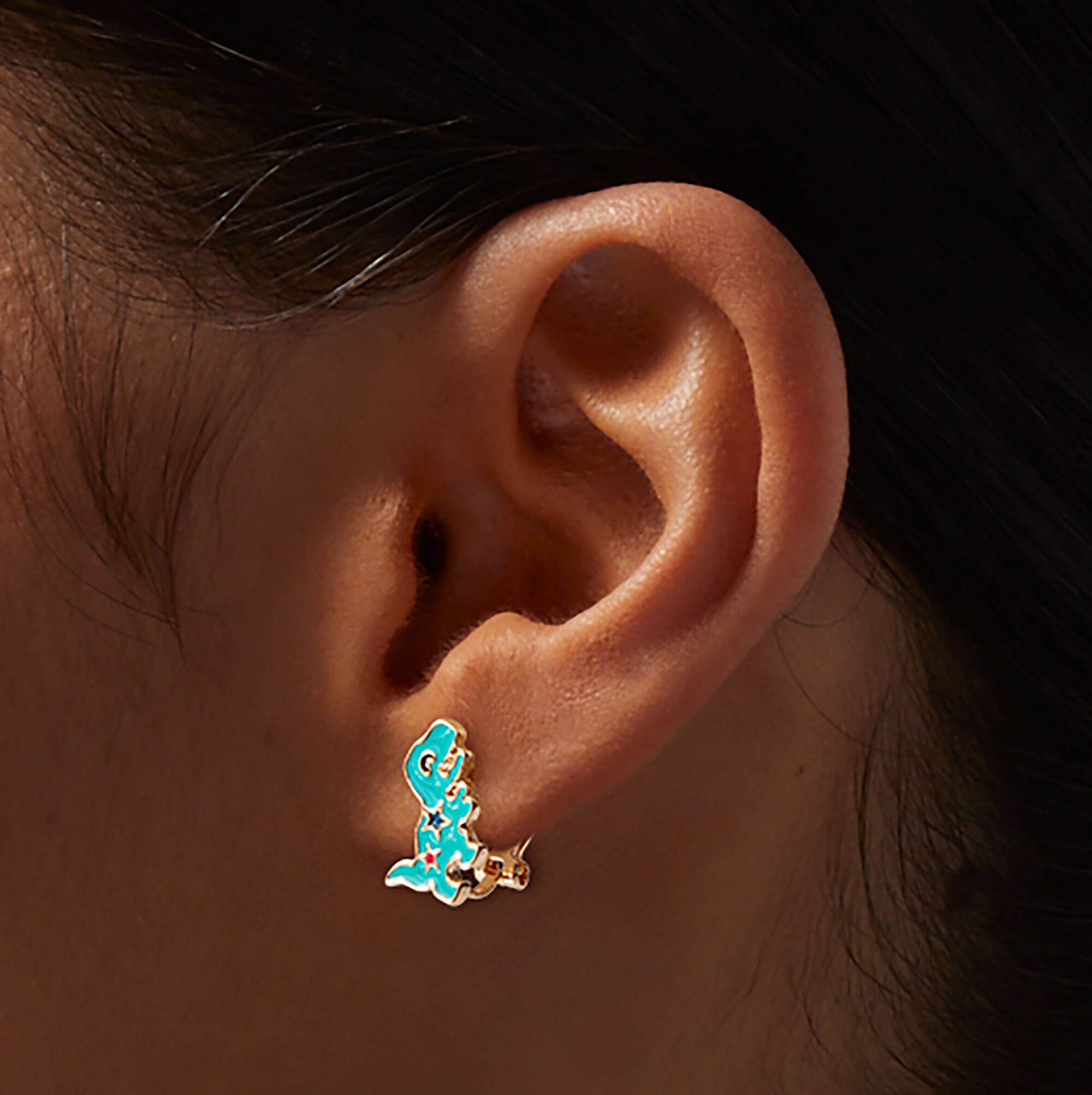 Boucles d'oreilles à clip dinosaure,