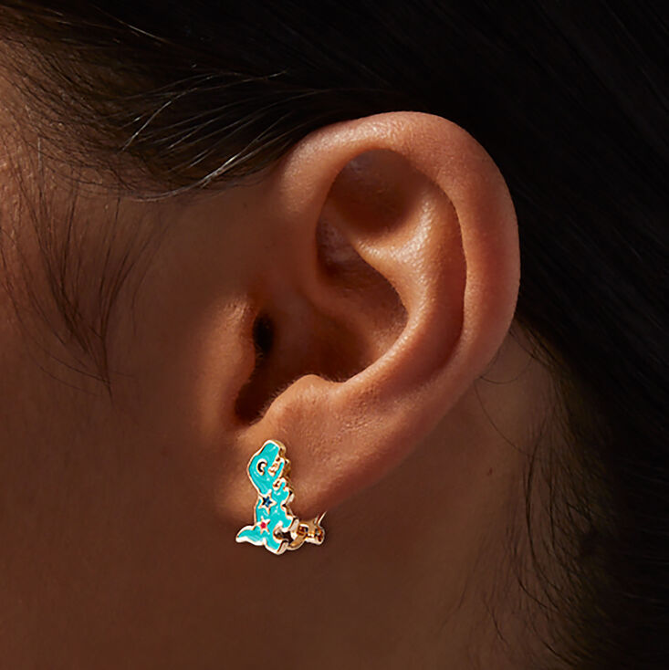 Boucles d&#39;oreilles &agrave; clip dinosaure,