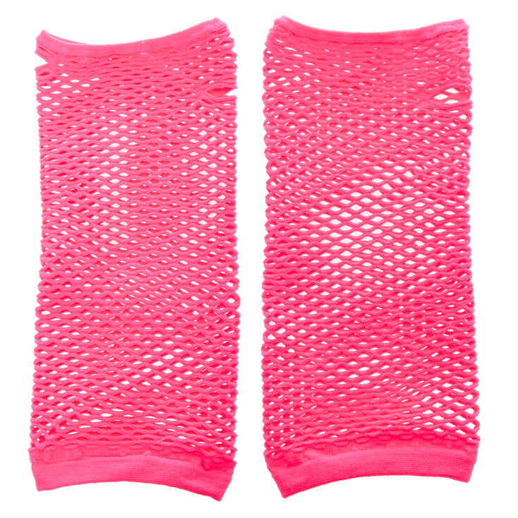 Hot Pink Fishnet Mesh Arm warmers,