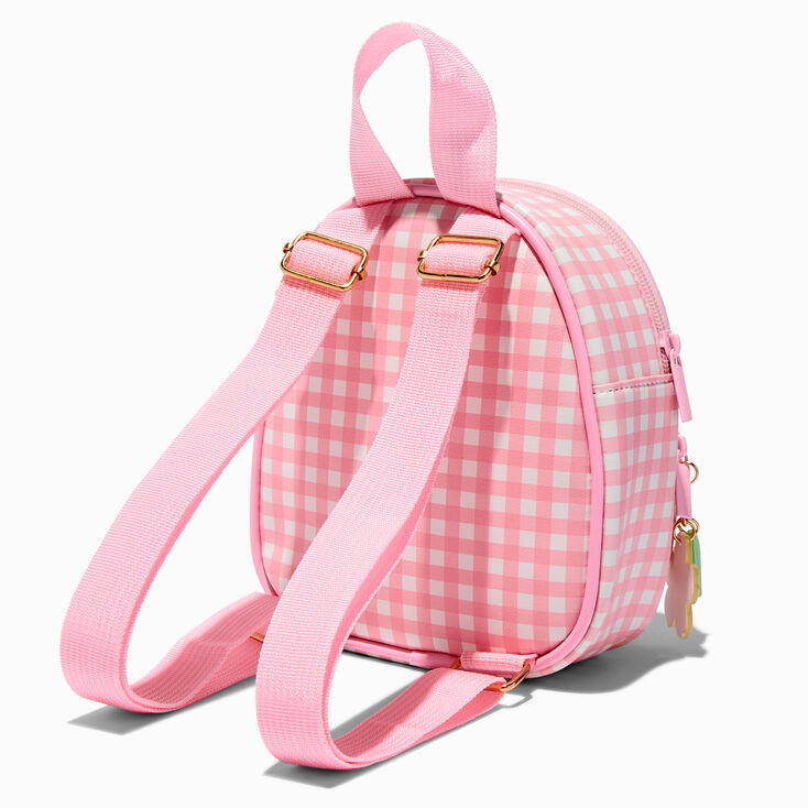 Claire&#39;s Club Pink Gingham Tiny Backpack,