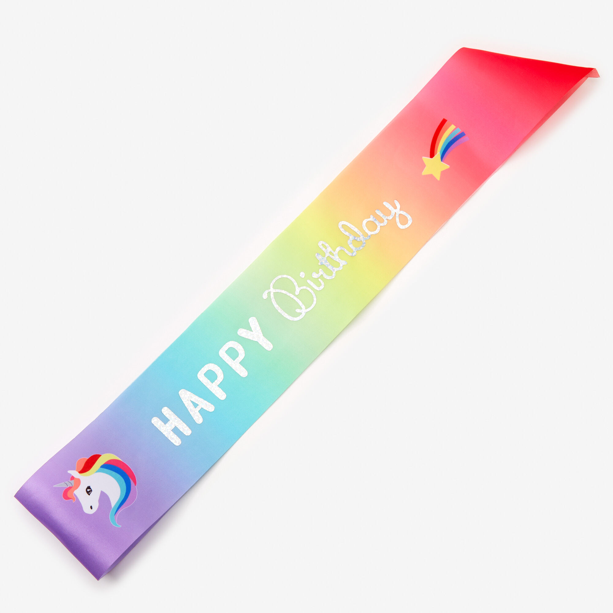 View Claires Club Birthday Sash Rainbow information