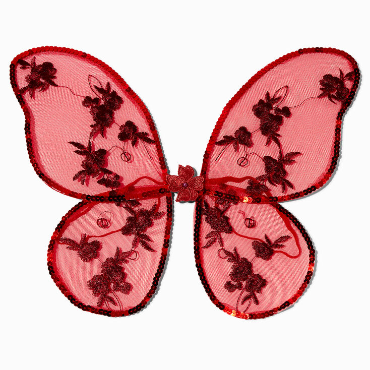 Claire&#39;s Club Red Embellished Flower Wings,