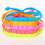Neon Matte Plate Stretch Friendship Bracelets - 5 Pack,