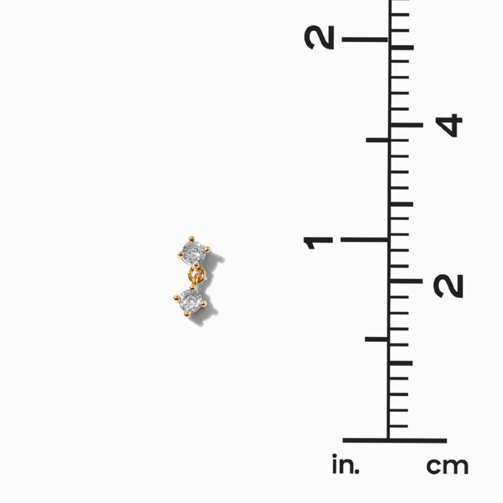 18kt Gold Plated Cubic Zirconia Drop Earrings,