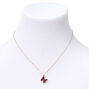 Butterfly Birthstone 16&quot; Gold Pendant Necklace - February,