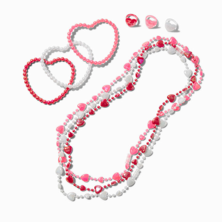 Claire&#39;s Club Heart Jewelry Set - 9 Pack,
