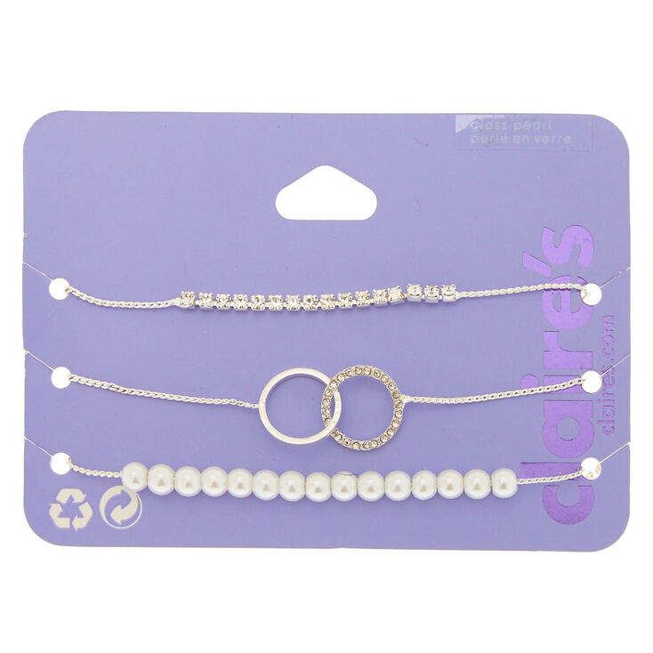 Claire's Lot de 3 bracelets tendance ornementés couleur argentés
