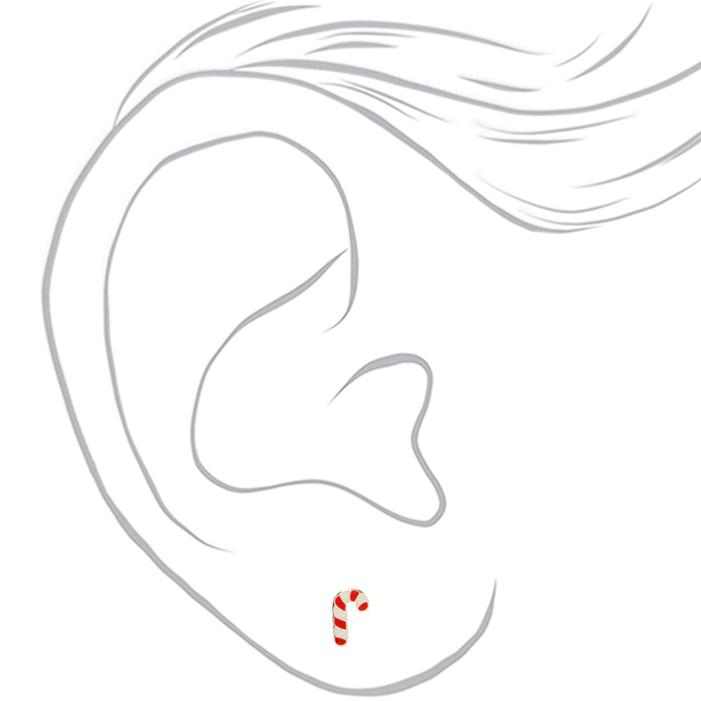 Sterling Silver Christmas Treat Stud Earrings - 3 Pack,