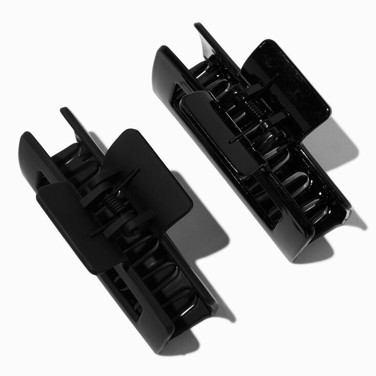 Black Rectangle Hair Claws - 2 Pack,