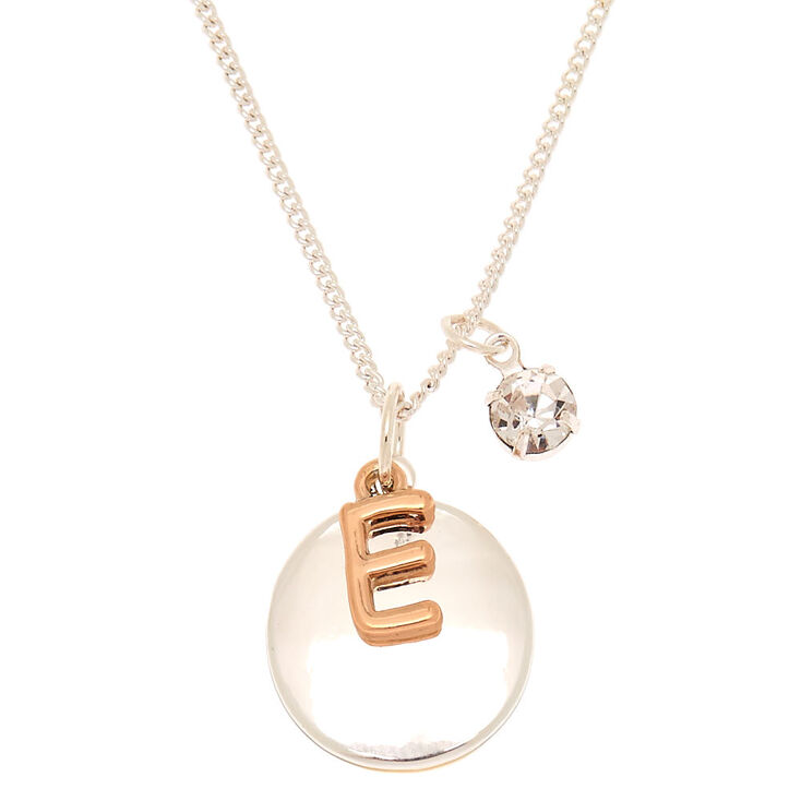 mixed metal initial charm pendant necklace e claire s