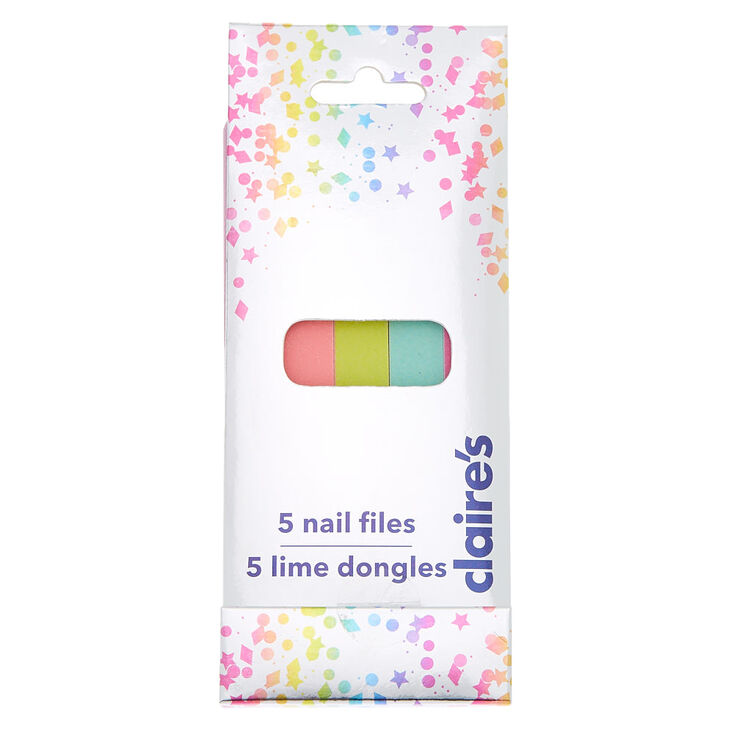 Lot de 5 limes &agrave; ongles pastel arc-en-ciel,