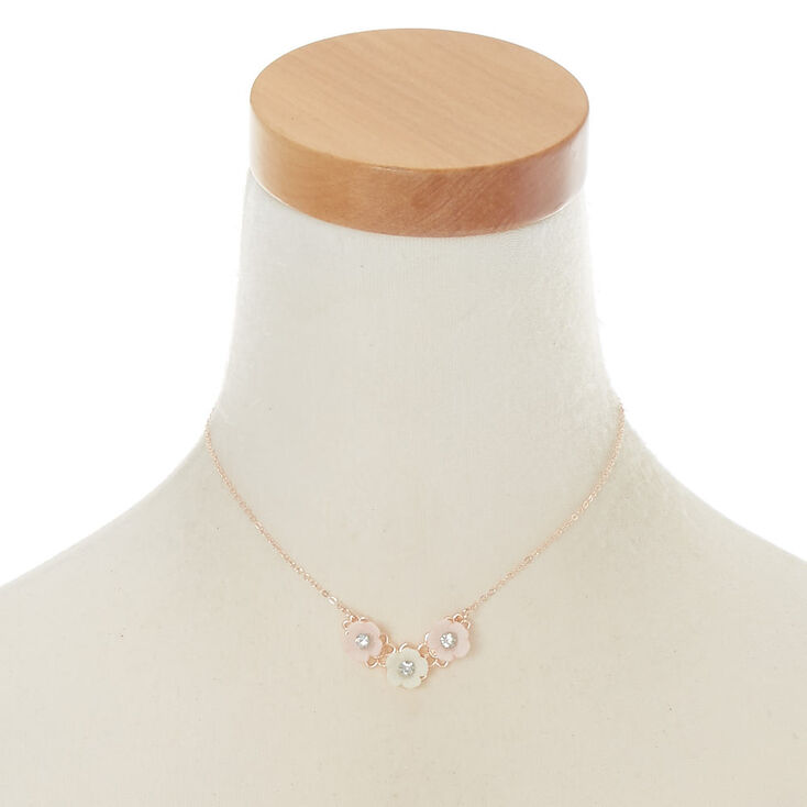 Claire&#39;s Club Rose Gold Flower Jewelry Set - Pink, 3 Pack,