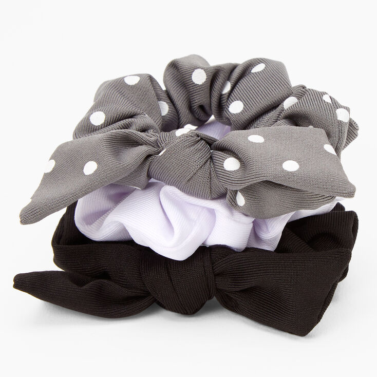 Claire&#39;s Club Polka Dot Scrunchies - Black, 3 Pack,