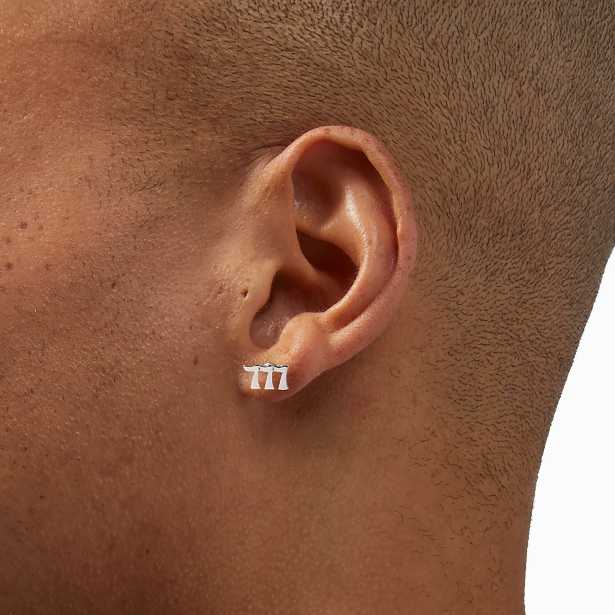 Silver 777 Angel Number Stud Earrings,