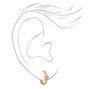 Gold 10MM Crystal Star Huggie Hoop Earrings,