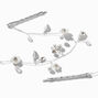 Silver-tone Pearlized Flower Hair Swag,