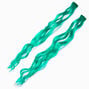 Teal Tinsel Curly Faux Hair Clip In Extensions - 2 Pack,
