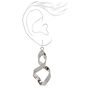 Silver Glitter Twist Drop Earrings,