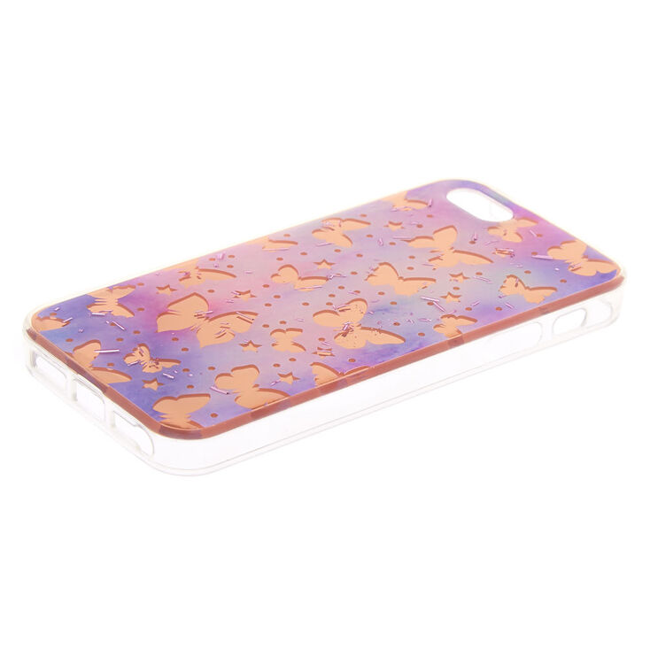 Coque de portable motif papillon couleur dor&eacute; rose - Compatible avec iPhone 5/5S/5SE,