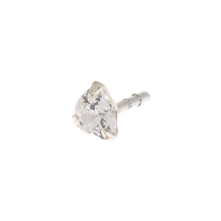 16G Cubic Zirconia Heart Labret Stud,