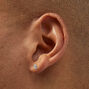 Clous d&rsquo;oreilles duo de diamants de laboratoire poids total 1/10 carats couleur argent&eacute;e C&nbsp;LUXE by Claire&rsquo;s,