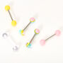 Piercings de langue halt&egrave;re 1,6&nbsp;mm sorbet pastel - Lot de 5,