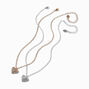 Mixed Metal Pav&eacute; Puffy Heart Pendant Necklace,