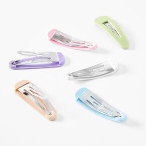 Barrettes clic clac unies pastel - Lot de 6,