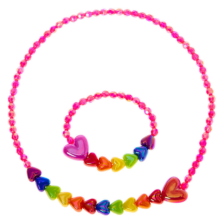 Claire's Parure de bijoux avec cœur arc-en-ciel Claire's Club - Lot de 2