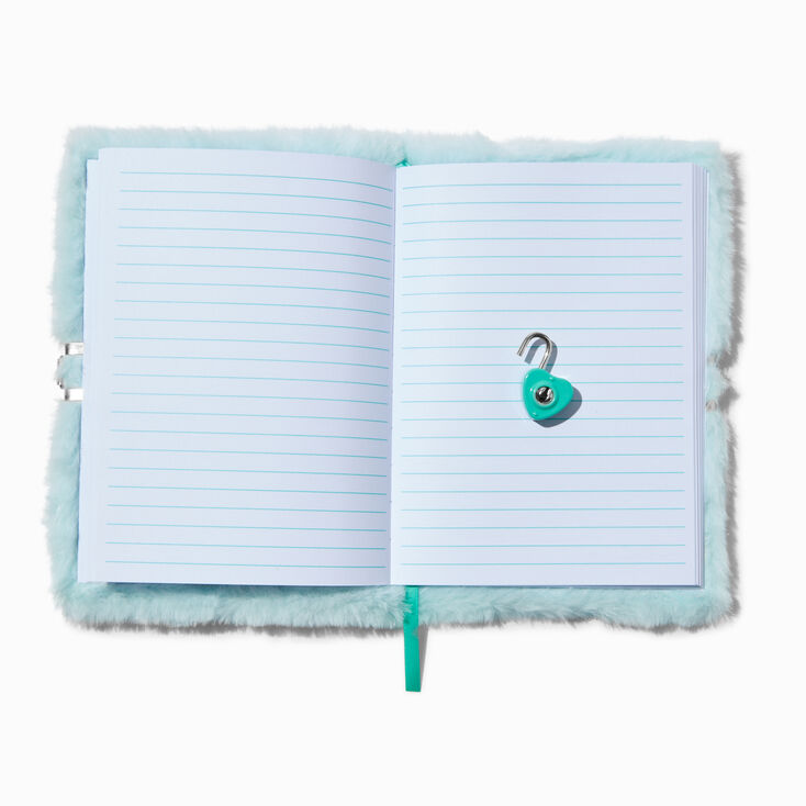 Bling Butterfly Blue Furry Lock Diary