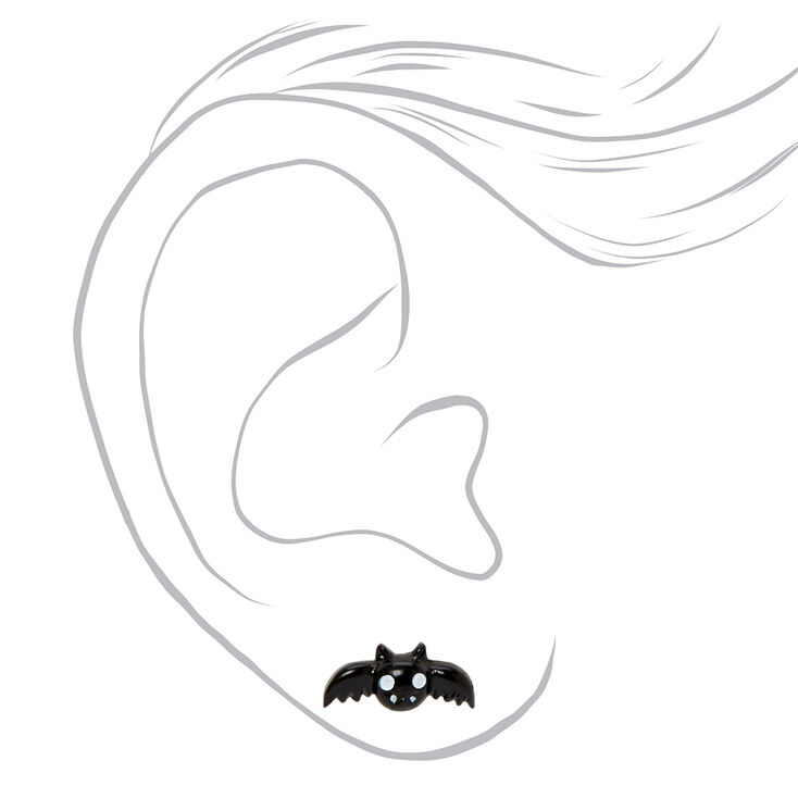 Silver Vampire Stud Earrings - 3 Pack,