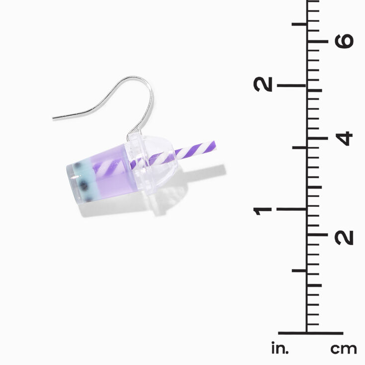 Purple Bubble Tea Glow in the Dark 0.5&quot; Drop Earrings,