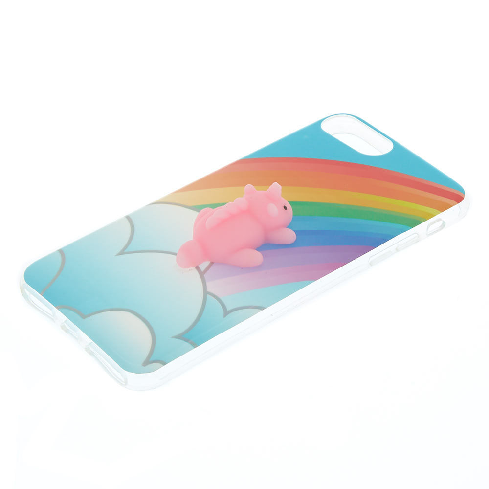 Coque de portable spongieuse licorne arc-en-ciel - Compatible avec iPhone 6/7/8 Plus,