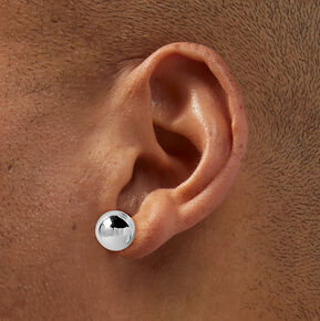 Silver-tone Ball Stud Earrings,