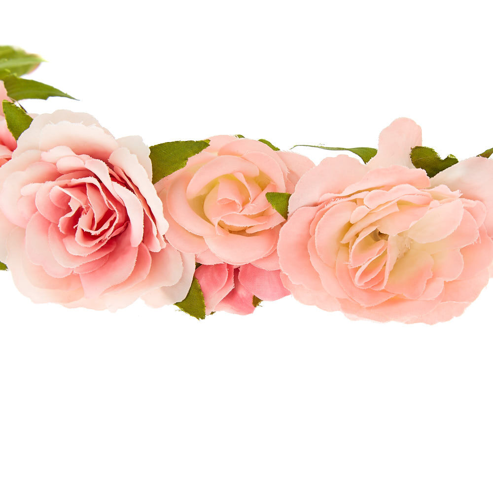 Claire's Club Flower Crown Tie Headwrap - Pink,