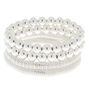 Silver Mesh Beaded Stretch Bracelets - 4 Pack,