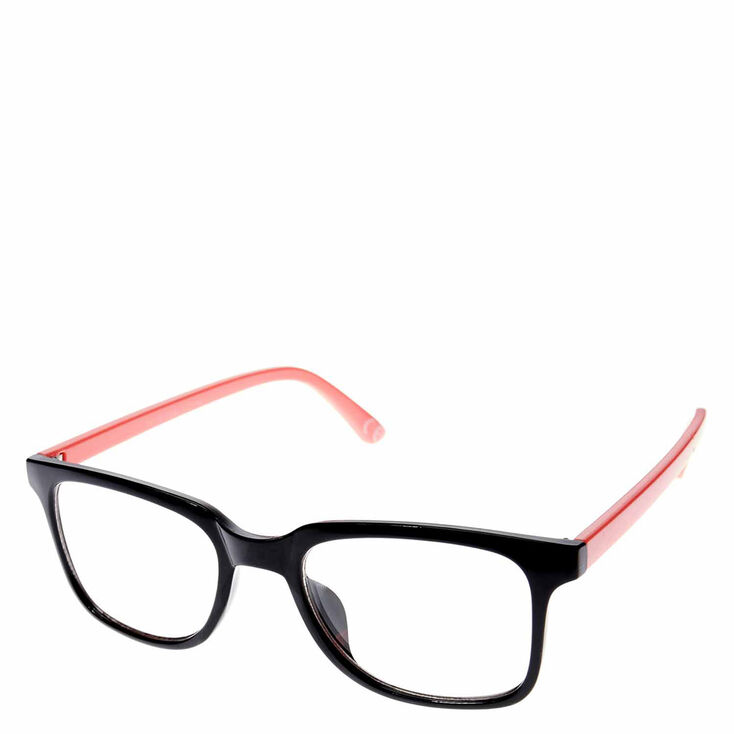 Claire's Lunettes geek rétro noires et corail