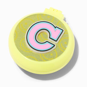 Varsity Initial Pop-Up Hair Brush Compact Mirror - C,