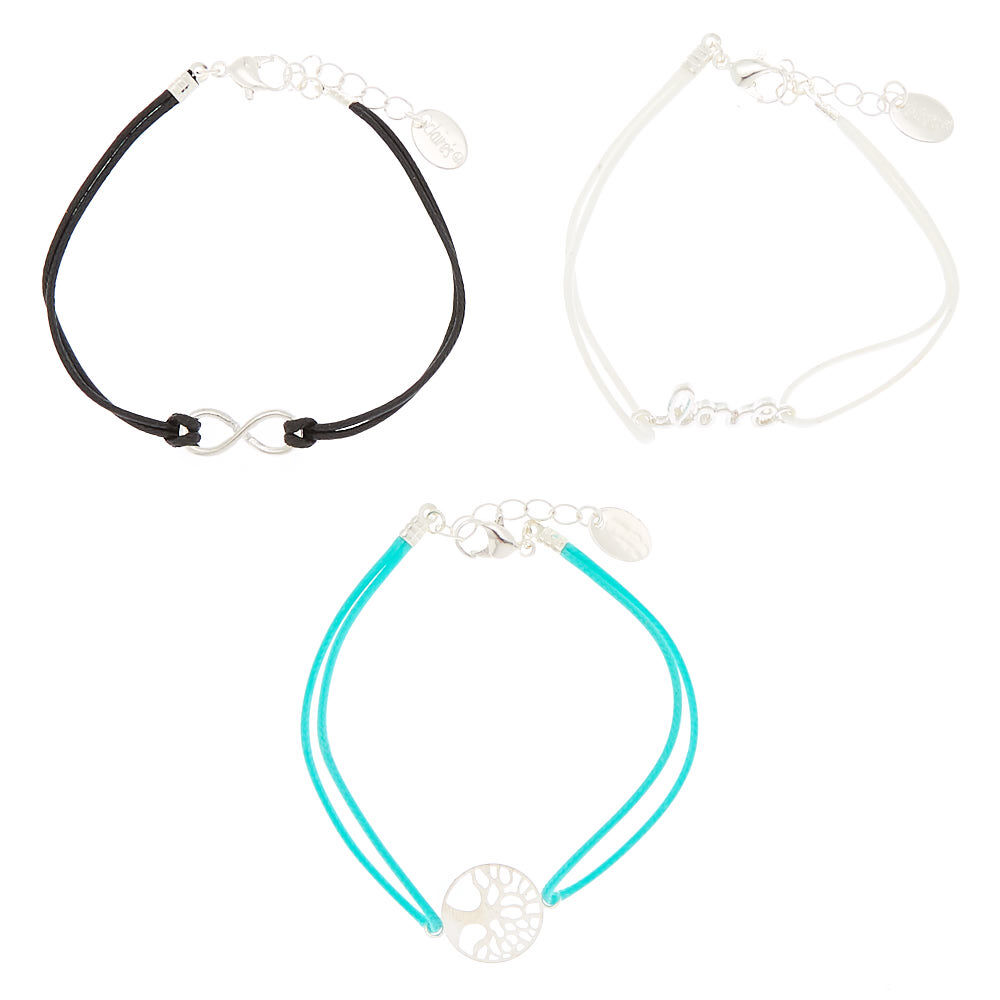 Silver Infinity Love Tree Of Life Chain Bracelets - 3 Pack,