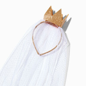 Claire&#39;s Club Nativity Gold Crown Veil Headband,