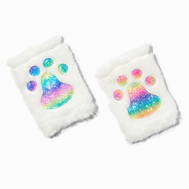 Rainbow Plush Cat Ears &amp; Tail Costume Set - 3 Pack,