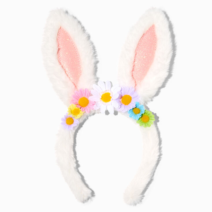 Spring Daisies Plush Bunny Ears Headband,