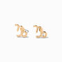 Gold Zodiac Stud Earrings - Capricorn,