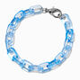 Clear Blue Chain-link Handle Charm,