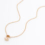 Collier &agrave; pendentif initiale mini perles d&#39;imitation couleur dor&eacute;e - S,