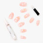 Cloudy Pink Skies Coffin Faux Nail Set - 24 Pack,